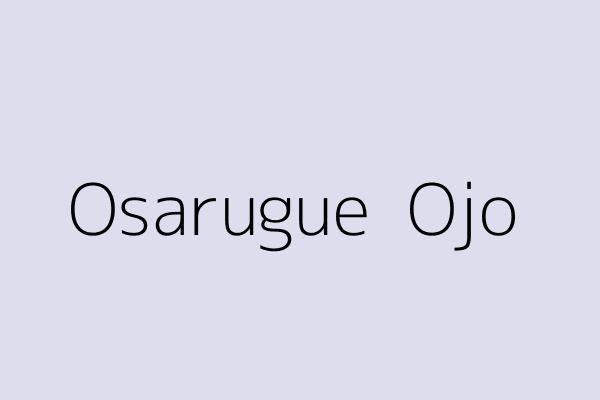 Osarugue  Ojo